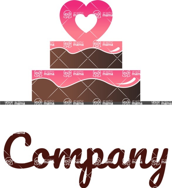 Business Logo Templates - vector graphics in a pack from GraphicMama - Modern Wedding Company Logo Design with a Cake